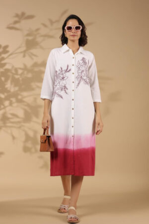 Tie dye linen dress
