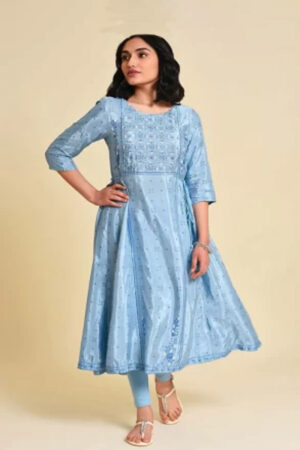 Women Floral Print Viscose Rayon Flared Kurta