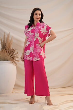 Pink Russian silk Coord set