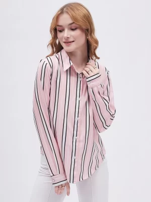 Women Relaxed Fit Fit Striped Spread Collar Casual Shirt