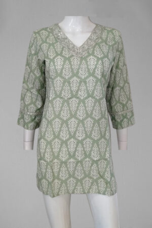 Sea Green Pure Cotton Short Top